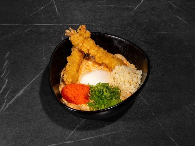 Creamy Wasabi Udon+Tempura.